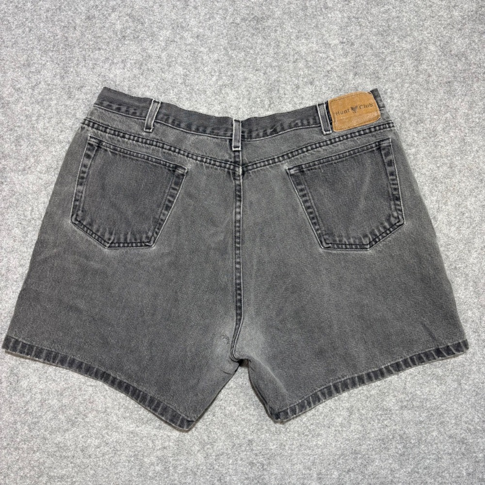 Hunt Club M Vintage Black Denim Shorts Size 40 Made In USA Faded Retro 511 5330